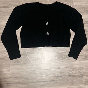 Fashion Nova Black V-Neck Sweater